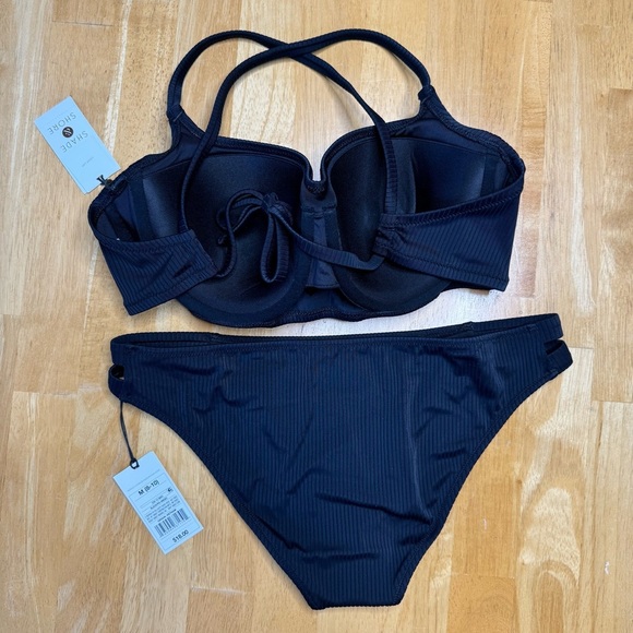 NWT Shade & Shore Black Bikini Swimwear Set 34D - Picture 4 of 8